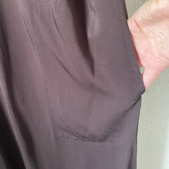NWOT Pure Jill Ecovero Satin Maxi Dress Lagenlook Minimalist Boho Sustainable - Picture 5 of 8